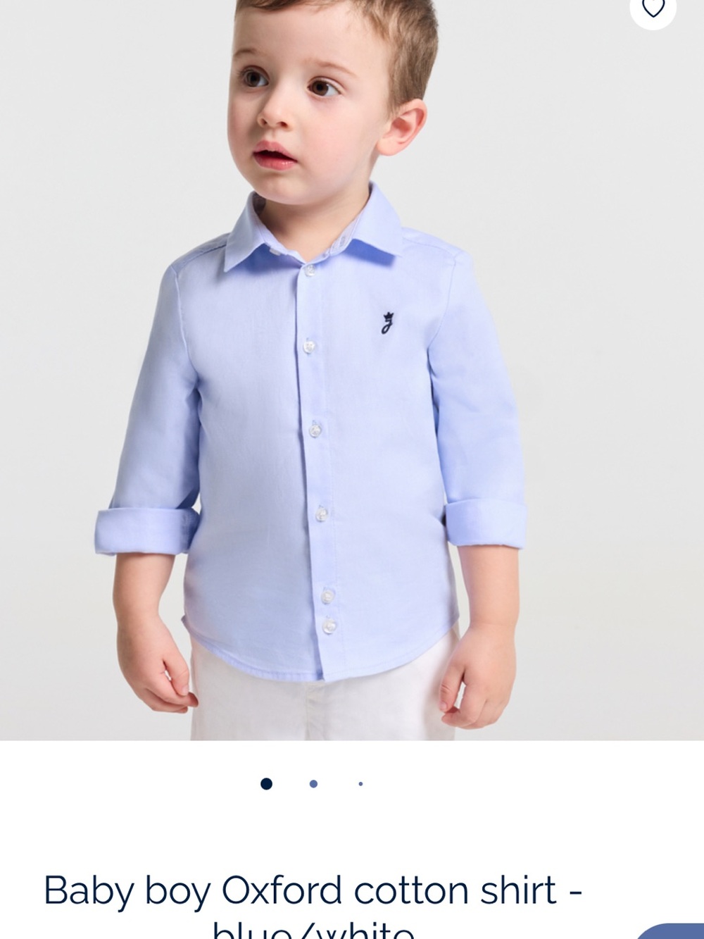 Jacadi Light Blue Cotton Oxford Button-Down Shirt